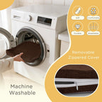 Non-Slip Kitchen Chair Cushions Set of 2 Comfy Chair Pads with Ties High-Resilience Foam Indoor Kitchen Seat Cushions for Dining Room with Machine Washable Cover 17.5 x 17.5 x 2 inch Coffee