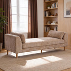 Aoiy & Wifon 83.1" W End of Bed Bench King Size, Oversized Window Bench Seat with Pillows & Rubberwood Legs for Bedroom/Living Room/Apartment, Polyester, Wheat