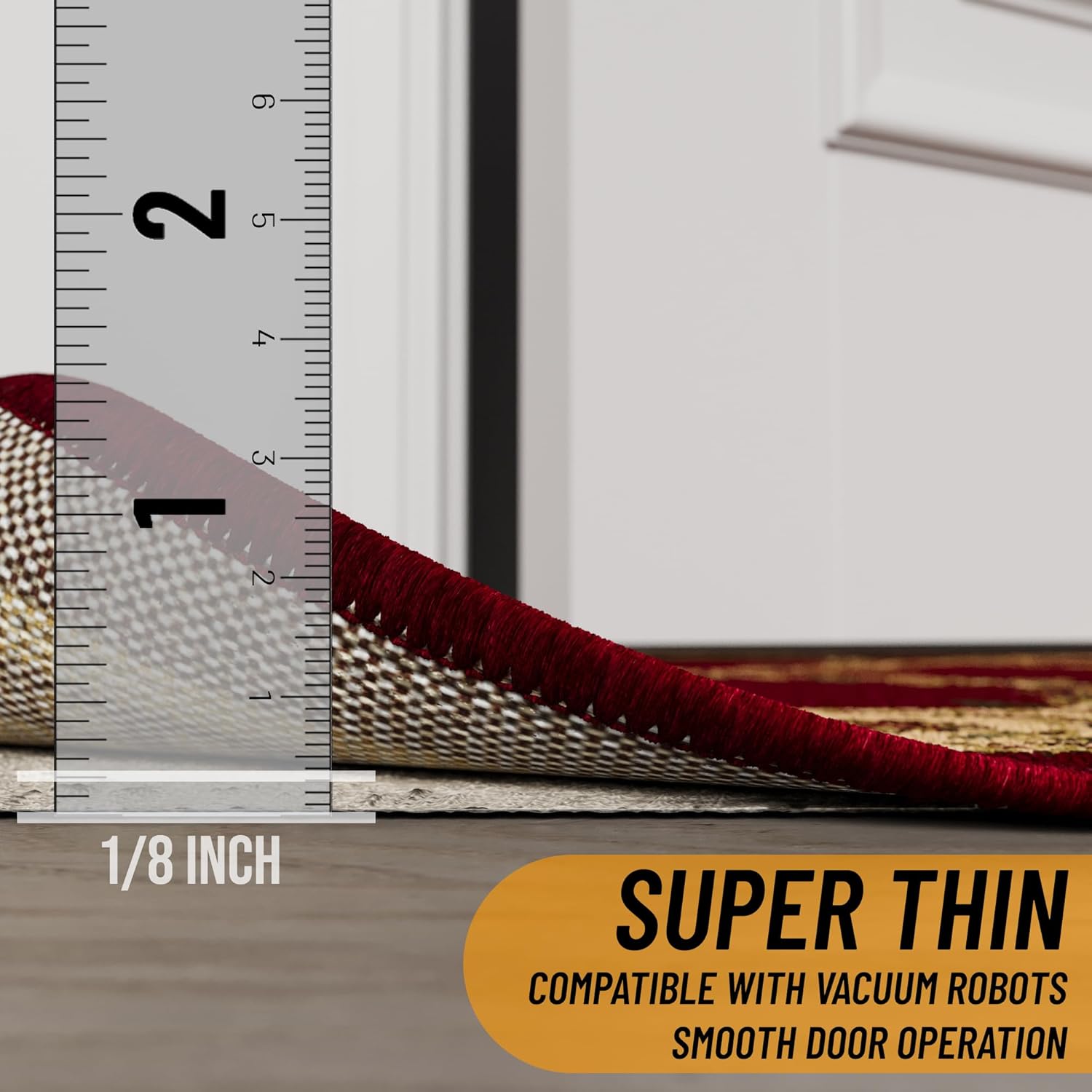 Ottomanson Non Slip Rug Pad Grip 3x9 1/8 Thick, Protection for Any Flooring Surface, Keep Your Runner Rug and Area Rugs in Place, 2'7" x 9', Beige