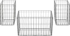 Set of 3 Living Room Tables - Metal Basket Storage with Removable Lids - 2 Small Side and 1 Large Accent Table by Lavish Home (Brown/Black)