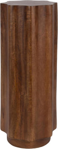 Kate and Laurel Pandey Modern Mango Wood Wavy Drink Table, 9 x 9 x 22, Walnut Brown, Curvy Mini Table for Use as a Pedestal Plant Stand Indoors or as a Small Nightstand Option