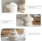 JOJUNO White Bud Vases, Small Ceramic Vase Set of 5, Mini Pottery Vases for Flowers, Decorative Vases for Home Modern Decor, Boho Decor, Chic Vases for Living Room Dining Table Shelves