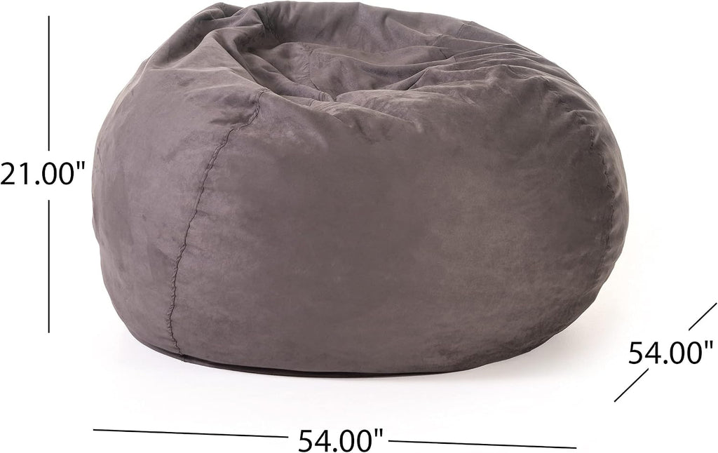 Christopher Knight Home Waldo 5 Foot Bean Bag, 5 Ft, Charcoal
