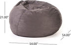 Christopher Knight Home Waldo 5 Foot Bean Bag, 5 Ft, Charcoal