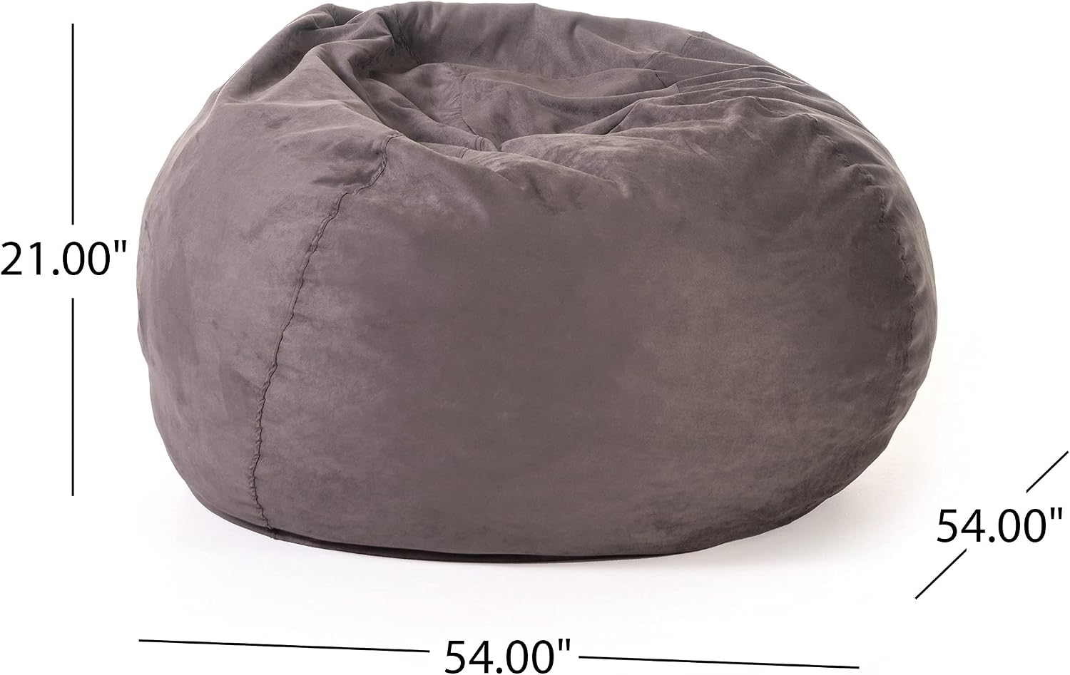 Christopher Knight Home Waldo 5 Foot Bean Bag, 5 Ft, Charcoal