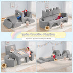 TOLEAD 16 Pcs Modular Kids Play Couch, 68" Large Foam Sofa for Toddlers & Kids, Imaginative Convertible Play Sofa for Living Room & Playroom