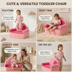 Toddler Foam Chair | Cute Pink Soft Lounge Chair for Toddler Girls Ages 1–4 | Comfy Lightweight Reading Seat for Nursery, Bedroom & Playroom Décor