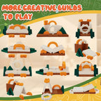 Erament 18PCS Modular Kids Play Couch - Junlge Theme Toddler Couch Building Fort, Convertible Sofa Multifunctional Kids Sofa, Toddler Baby Playroom/Bedroom Furniture for Playing, Sleeping
