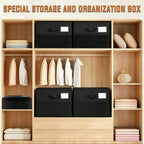 2 Pack Shoe Organizer for Closet, Adjustable Dividers Foldable Shoe Storage Box with Clear Cover, Fits Up to 32 Pairs Large Space Saving Shoe Containers, Reinforced Handles, Black