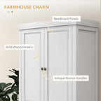 72.5" Tall Farmhouse Kitchen Pantry Storage Cabinet, Freestanding Kitchen Cabinet with 4 Doors, Drawer and Adjustable Shelves for Dining Room, Distressed White,16 * 30 * 72.5