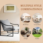 GarveeHome Sling Accent Chair, Mid Century Modern Chair, Sturdy Metal Frame with Removable Cushion, Comfortable Armchair for Living Room, Bedroom, or Reading Nook, Gray