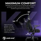 Anda Seat Kaiser 4 Large Gaming Chair for Adults - Ergonomic Gray Fabric Gaming Seat with 6D Armrest, Comfortable Office Chair with Lumbar Support, Heavy Duty Wide Computer Seat