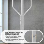 Coat Rack Freestanding Metal Coat Tree with 10 Hooks, White | Heavy Duty Standing Coat Rack, Stainless Steel Marble Base, Coat Hanger Stand for Bedroom Entryway Hallway, Hat, Bags