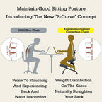 Height Adjustable Kneeling Stool Office Chair for Back & Neck Pain Relief, Ergonomic Design for Better Posture, Comfortable PC Chair for Home & Office Use