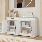 Large Farmhouse Buffet Cabinet Storage Sideboard, with 2 Drawers and 4 Doors, for Dining Living Room Kitchen,for Kitchen Home