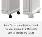 Crosley Furniture Alexandria Wood Top Rolling Kitchen Island Storage Cart, Microwave Stand, Spice Rack, White