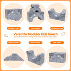 MeMoreCool Toddler Foam Climbing Couch – Modular Kids Sofa with Slide & Stairs | Convertible Sectional Play Couch for Babies & Toddlers, Glow‑in‑the‑Dark Stars, Soft Foam Playroom Furniture