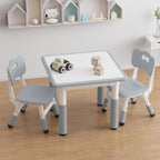 GAOMON Kids Table and 2 Chairs Set with Graffiti Desktop, Height Adjustable Toddler Table and Chairs Set for Reading, Drawing, Playing, Eating