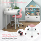 Giantex Kids Desk Chair, Adjustable Children Study Chair, Swivel Armless Mesh Task Office Chair, Computer Desk Chair with Adjustable Height & Lumbar Support, Pink