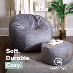 CordaRoy's Chenille Bean Bag Chair, Convertible Chair Folds from Bean Bag to Lounger, As Seen on Shark Tank, Moss - Full Size