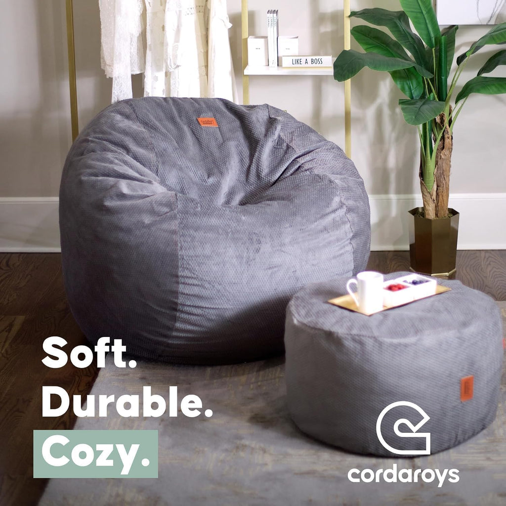 CordaRoy's Chenille Bean Bag Chair, Convertible Chair Folds from Bean Bag to Lounger, As Seen on Shark Tank, Very Peri Purple - Full Size
