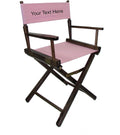 TLT Personalized Imprinted Contemporary 18 Inch Table Height Walnut Frame Director's Chair - Light Pink