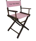 TLT Personalized Imprinted Contemporary 18 Inch Table Height Walnut Frame Director's Chair - Light Pink