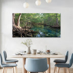 24"x 48" Canvas Wall Art Florida Fresh Water Springs Cypress Tree Swimming Hole Natural Beauty Framed Pictures Painting Prints Large Wall Art for Living Room Bedroom Abstract Home Wall Decor Artwork