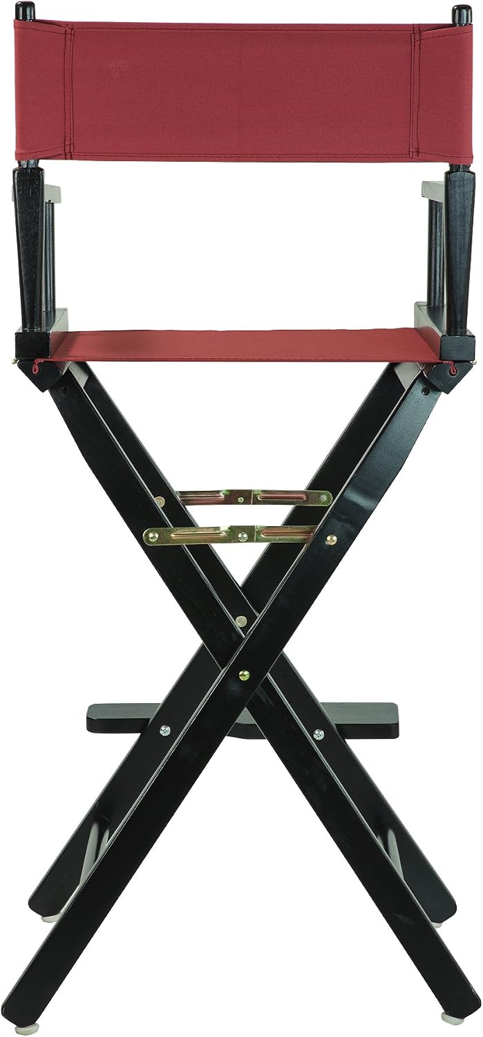 Casual Home 30" Director's Chair Black Frame-with Burgundy Canvas, Bar Height