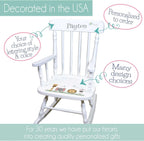 My Bambino Girl's Personalized White Wood Rocking Chair Toddler Baby Gift (You are My Sunshine)