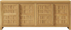 Walker Edison Booker Modern Sideboard/TV Stand with Adjustable Cabinets, 74 Inch, Heritage Oak
