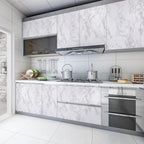 Abyssaly Marble Contact Paper for Countertops, White Gray Faux Marble Wallpaper Peel and Stick, Self Adhesive Removable Waterproof Wall Paper for Kitchen Backsplash 23.6" x 393.7"