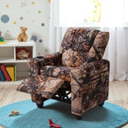 HONEY JOY Kids Recliner, 2-in-1 Toddler Armrest Sofa Couch with Cup Holders, Adjustable Footrest, Velvet Fabric, Child-Size Recliner Chair for Boys Girls Age 3+ (Leaf Color)