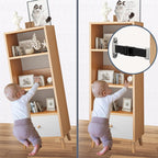 Furniture Anchors (4 Sets) for Baby Proofing, Anti Tip Furniture Anchor Securing 500 lbs/Keep Baby Pet Safety from Falling Furniture, Metal White Earthquake Straps