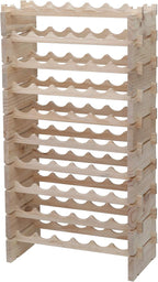 Wine Rack Solid Wood Stackable Storage Wooden Wine Rack Wine Cabinet (60 Bottles, Natural Color)