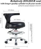 Ergonomic Home Office Desk Chair - Adjustable Task Chair with Lumbar Support, Foot Ring and Rolling casters for Computer,Hospital,Clinic,Dental Hygienist