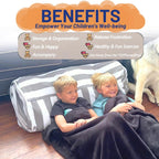 Stuffed Animal Storage Bean Bag Cover for Kids – Multi-Functional Toy Organizer & Comfy Storage Bean Bag Chair– Perfect Toy Storage Solution for Playroom & Bedroom – Ideal Gift for Kids