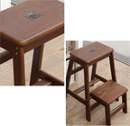Step Stool 2-Step Wood Folding Stepladder & Step Stool - Lightweight Anti-Slip Pedal Design for Home Garden DIY - 150kg Capacity