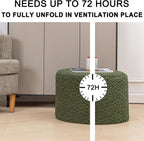 Round Pouf Ottoman 20 x 20 x 14 Inches Boho Poof Home Decor Floor Pouffe Ottoman Foot Rest for Couch Sofa Bean Bag Chairs Living Room Bedroom (Forest Green)