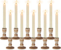 Wooden Taper Candle Holders: Wood Candlestick Holders Rustic Farmhouse Fall Decor for Living Room Dinning Table Centerpiece Christmas Set of 10