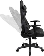 Flash Furniture X20 Gaming Chair Racing Office Ergonomic Computer PC Adjustable Swivel Chair with Fully Reclining Back in Gray LeatherSoft