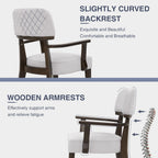 adochr Modern Wood Dining Chairs with Arms, Velvet Upholstered Kitchen Chairs with Hardwood Legs & Open Curved Backrest, Accent Chairs 350 LBS Capacity, Grey
