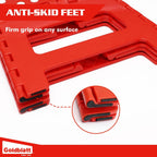 Goldblatt 8.5" Folding Step Stool for Adults and Kids, Lightweight Heavy-Duty Plastic Portable Foldable Stool with Non-Slip Top and Anti-Skid Feet, 300 lbs Capacity, Kitchen & Bathroom, Red