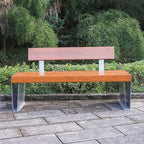 Patio Benches for Outdoors Park Chair Outdoor backrest Bench Leisure Double Square Community Open-air Public seat Garden Benches for Outdoors