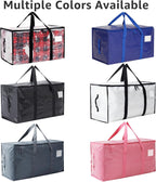 Moving Bags Heavy Duty Extra Large, Moving Boxes, Moving Supplies Essentials, Blue Storage Bins with Lids, Plastic Packing Totes, Storage Bags for Clothes with Handles & Zippers(White, 6 Pack)