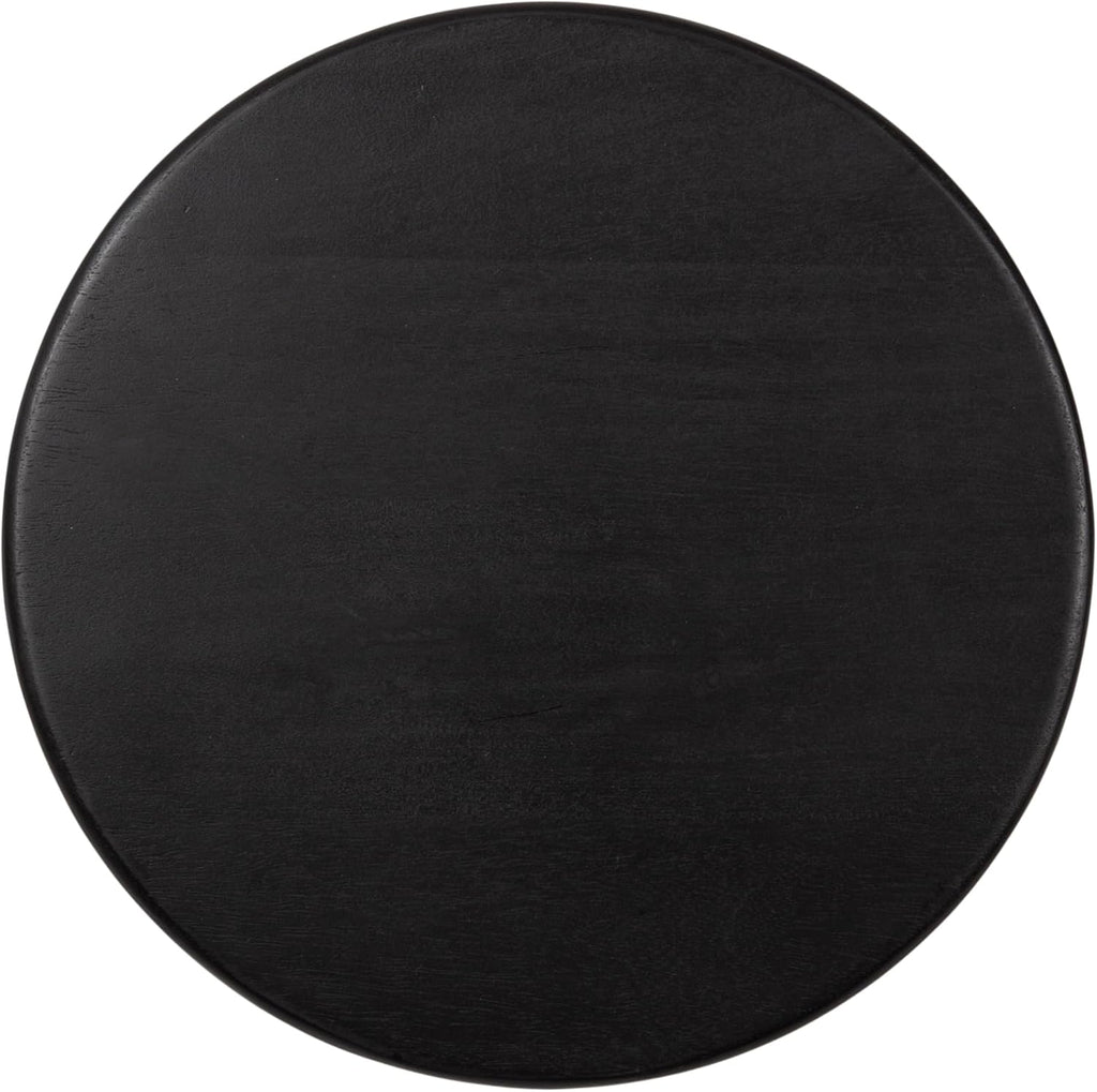 Kate and Laurel Solbrett Modern Sophisticated Round Side Table, 12 x 12 x 22, Black, Sculptural Living Room End Table with Unique Pedestal Table Design for Use as Bedroom Nightstand