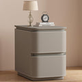 Small Nightstand Leather Finish, Narrow Modern Bedside Table, Night Stand end Sofa Side Table, Solid Wood Bedside Desk Bedside Furniture for Bedroom(Gray,25x40x50cm)