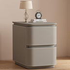 Small Nightstand Leather Finish, Narrow Modern Bedside Table, Night Stand end Sofa Side Table, Solid Wood Bedside Desk Bedside Furniture for Bedroom(Gray,25x40x50cm)
