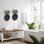 Set of 2 Wall Planter for Indoor Plants, Boho Wall Decor for Living Room, Bathroom,Hanging Planter for Artificial Flower Plants(Black)
