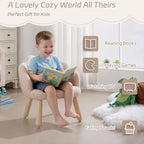 Kid Chair, Toddler Chairs Comfy Sherpa Kids Table Chair, Wood Toddler Couch Sofa, Soft Kid Reading Chair, Boy Girls Desk Chairs for Ages 2-5, Kids Armchair for Bedroom/Nursery/Gifts, Khaki